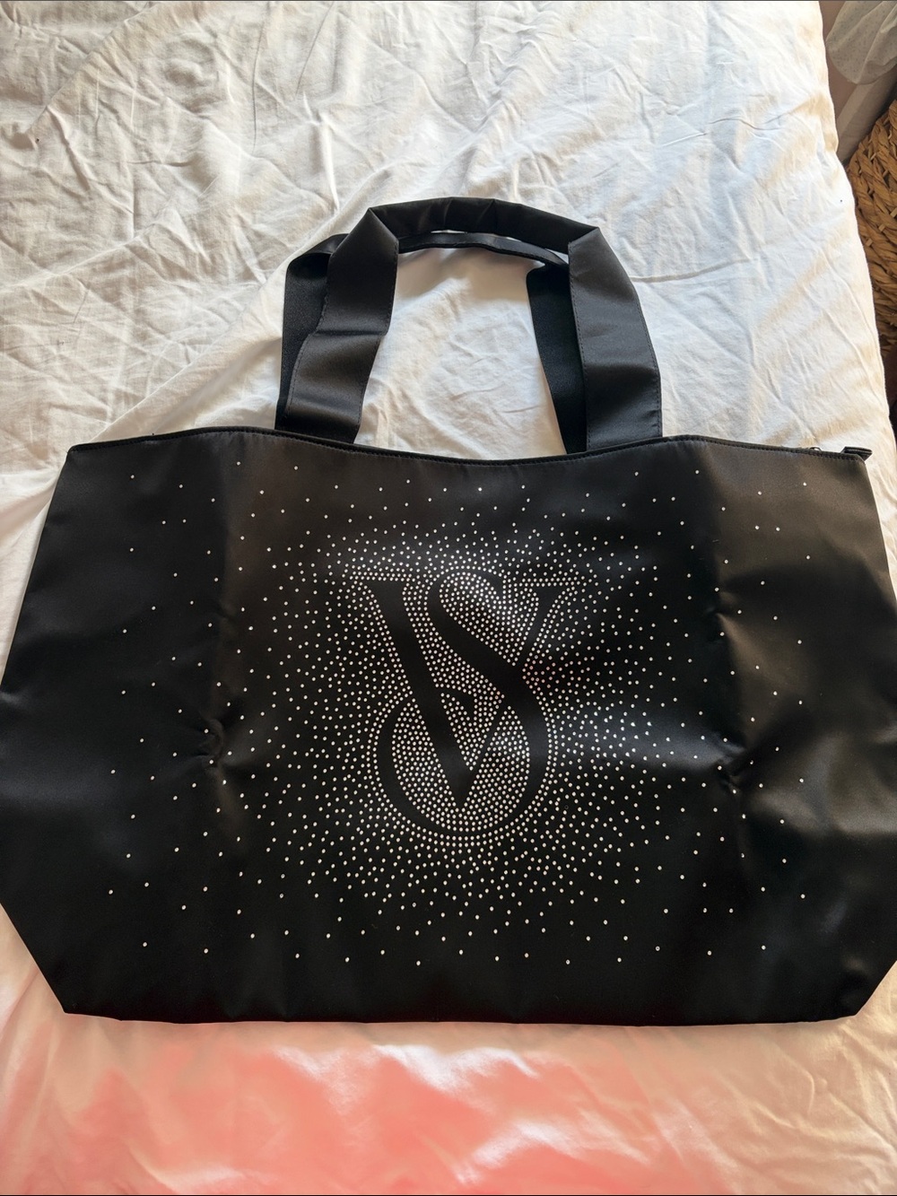 Victoria's Secret Black Studded Logo Tote